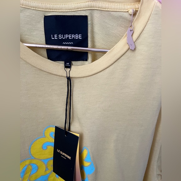 New Le Superbe Eat Pray Surf Graphic tee in Yellow Size Medium - Picture 6 of 7
